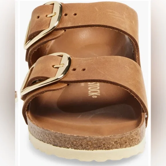 Birkenstock Arizona Big Buckle Slide Sandal
Color: Antique Cognac Oiled Leather - Picture 2 of 8
